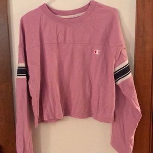 purple cropped champion long sleeve